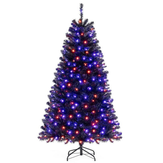 Spaco Black Artificial Christmas Tree - 6 ft, "Spooky Spectacle", 6 Lighting Modes, Spooky Sounds & Motion Sensor