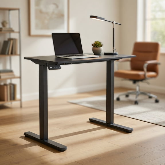 Spaco Black Electric Standing Desk Frame with LED Display, Heavy-Duty Adjustable Base for Home Office, Stable Structure & Simple Installation