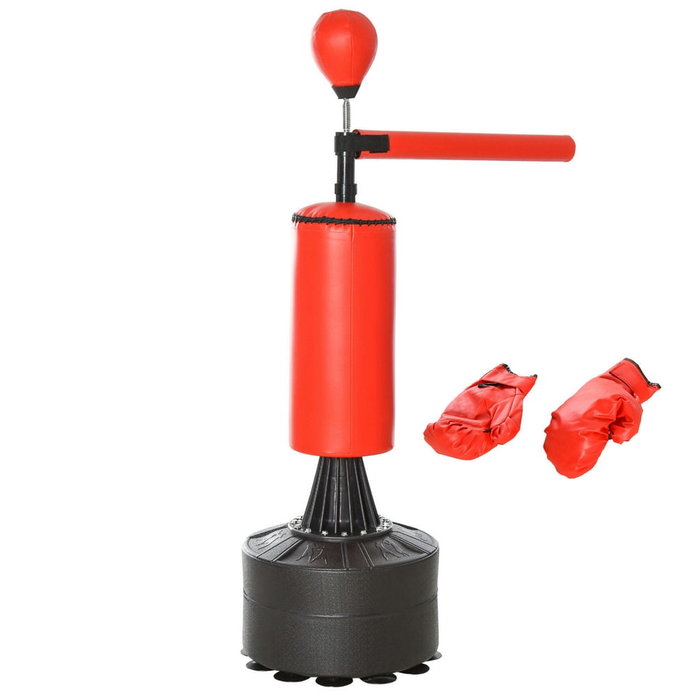 Spaco Boxing Bag, Freestanding Punching Bag with Speed Ball, Rotating Boxing Bar and Gloves, Weighted Base, Boxing Bag for Adult and Kids, Red Spaco Boxing Bag, Freestanding Punching Bag with Speed Ball, Rotating Boxing Bar and Gloves, Weighted Base, Boxing Bag for Adult and Kids, Red