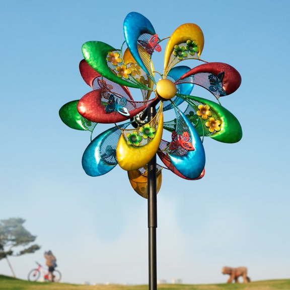 Resenkos Butterfly Flower Windmill-Rainbow Color