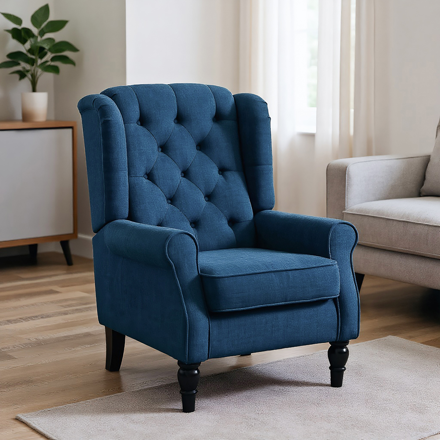 Spaco Button-Tufted Accent Chairs Set of 2, Accent Chair with High ...