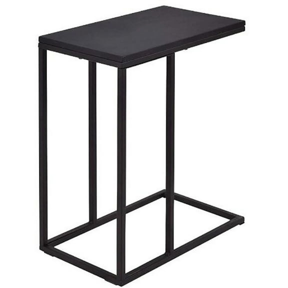 Spaco Coffee Tray Sofa Side End Table, Stylish C-Shape Table, Black Finish, Easy to Clean, Ideal for Small Spaces, Assembly Required