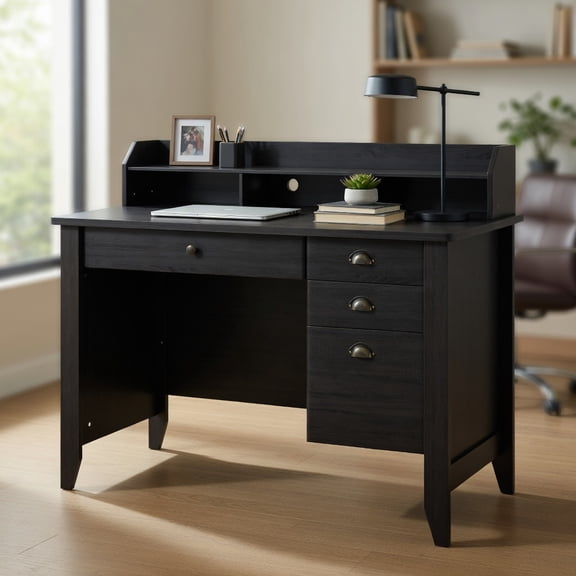 Spaco Computer Desk PC Laptop Writing Table Workstation -Black, Office Desk, Gaming Computer Desks for Study,Working,Writing