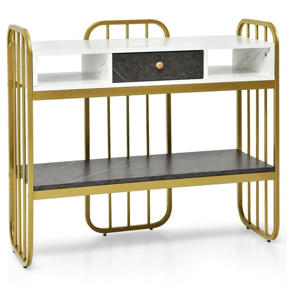 Spaco Console Table with Drawer Storage Shelf Wide Tabletop-White, Entryway Table Hallway Table, Storage-Friendly Hallway Table for Foyer & Entry Spaces