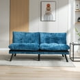 thumbnail image 1 of Spaco Convertible Futon Sofa Bed Futon Couche for Living Room, Chenille-Blue, 1 of 16