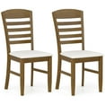 thumbnail image 1 of Spaco Dining Chairs Set of 2, Kitchen Chair with Rubber Wood Frame and Padded Seat, Walnut, 1 of 9