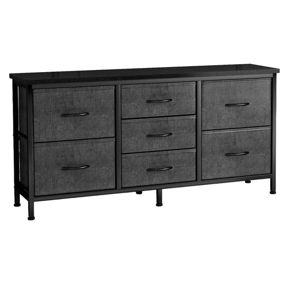 Spaco Drawer Dresser with Wooden Tabletop & Steel Frame, Easy-Glide Drawers, Space-Efficient Design for Master Bedroom Guest Room Space, Green