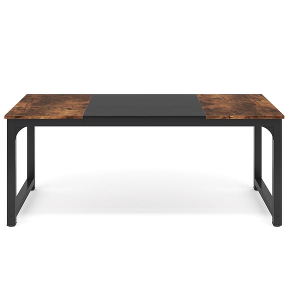 Spaco Executive Desk, 62.99"L, Stylish Rustic Design, Eco-Grade Wood & Metal Frame