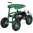 thumbnail image 1 of Spaco Extendable Handle Garden Cart Rolling Wagon Scooter, Camping Beach Wagon, 1 of 8