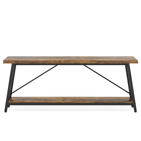 Spaco Extra Long Console Tables, Rustic Sofa Table , Industrial Farmhouse Style, Triangular Stable Structure, Adjustable Legs, 70.87" Long