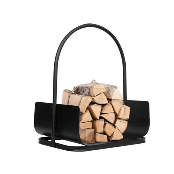 Spaco Fireplace Log Holder, Handheld Firewood Rack, Portable Firewood Rack for Outdoor, Black