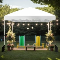 Spaco Foldable 10 X 10 Feet Pop up Canopy Tent, Canopy with Wheeled Bag for Patio, Garden, Backyard, White