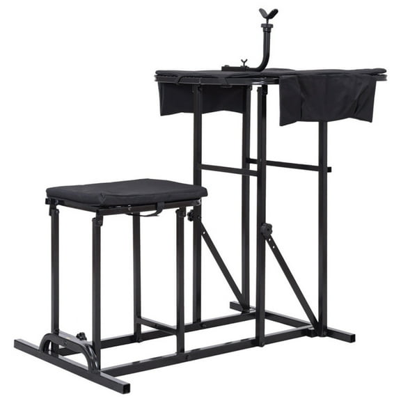 Spaco Foldable Shooting Bench with Adjustable Height Table, Rotation and Weatherproof Synthetic Top and Seat