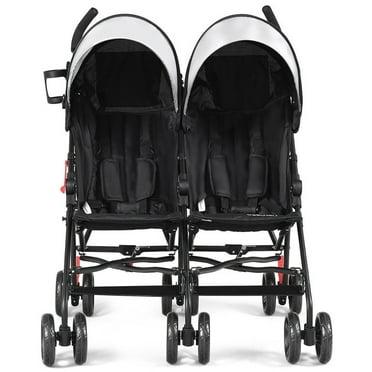 Spaco Foldable Twin Baby Double Stroller Ultralight Umbrella Kids Stroller-Black, Compact Stroller for Infant & Toddler