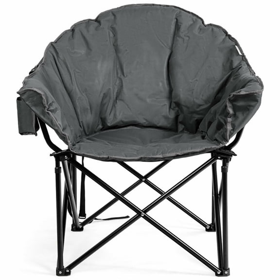 Spaco Folding Camping Moon Padded Chair with Carrying Bag-Gray,Folding Camping Chairs for Adult Hiking Fishing Beach