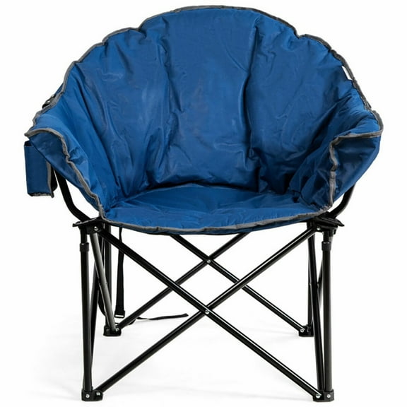 Spaco Folding Camping Moon Padded Chair with Carrying Bag-Navy,Folding Camping Chairs for Adult Hiking Fishing Beach