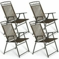 thumbnail image 1 of Spaco Folding Chairs Patio Chairs Lawn Chair,Set of 4 Patio Folding Sling Chairs Steel Camping Deck, 1 of 10