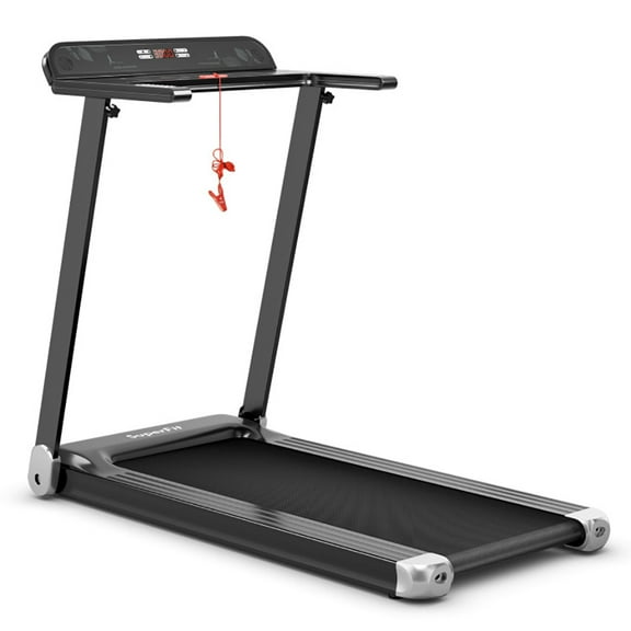Spaco Folding Electric Compact Walking Treadmill with APP Control Speaker-Silver, Home Fitness Equipment for Walking & Running , Cardio Exercise Machine, Preset and Adjustable Programs