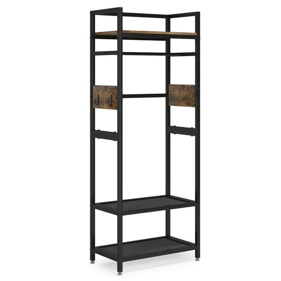 Spaco Freestanding Closet Organizer, Small Entryway Coat Garments Rack, Coat Cloth Rack for Indoor as Home, Living Room, Black