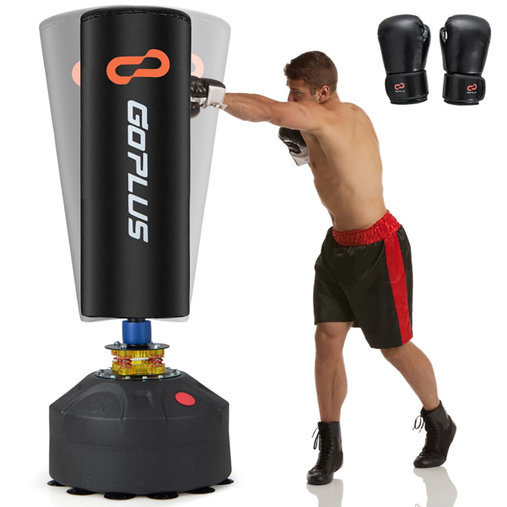 Spaco Freestanding Punching Bag Kickboxing Bag with Stand and Suction Cup Base, Golf Hitting Mat Artificial Turf Mat for Indoor/Outdoor Practice