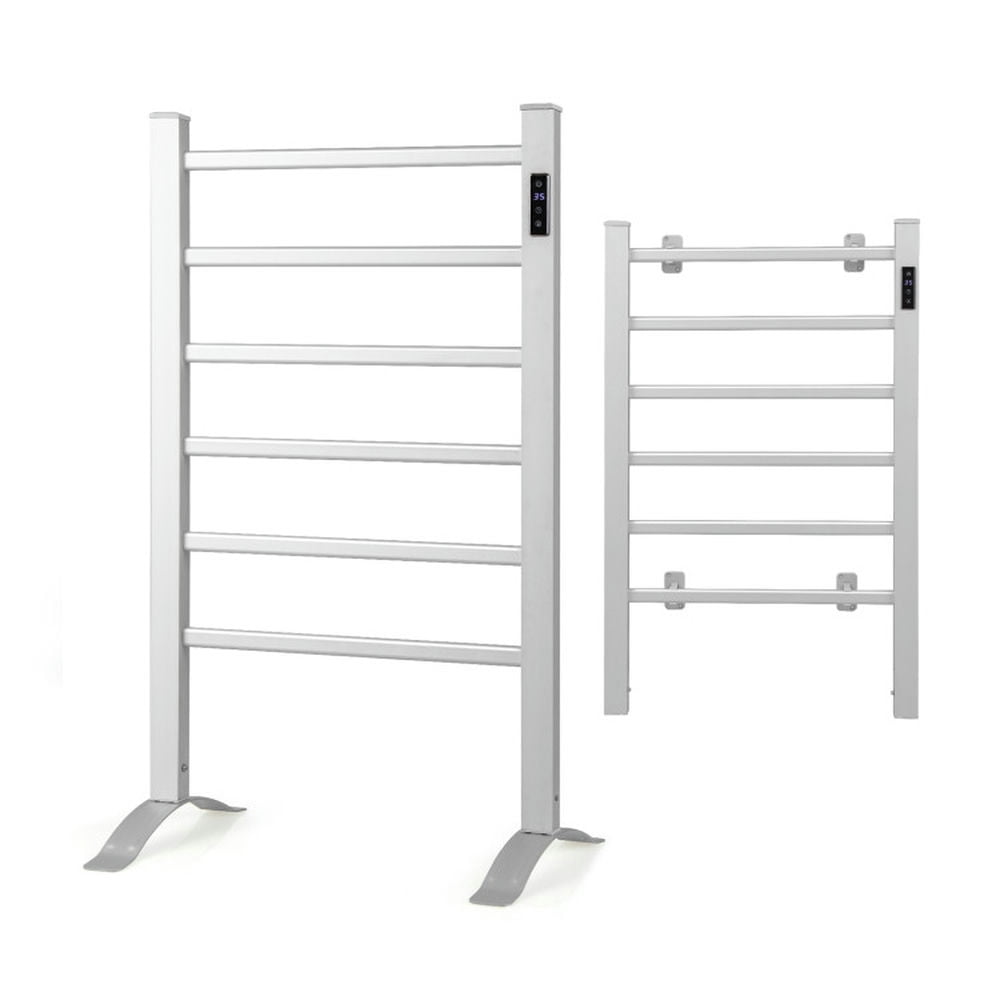 Spaco Freestanding and Wall-mounted 6 Bars Towel Warmer with Timer and LED Display, Towel Rack for Small Bathroom, Towel Holder for Bathroom Spaco Freestanding and Wall-mounted 6 Bars Towel Warmer with Timer and LED Display, Towel Rack for Small Bathroom, Towel Holder for Bathroom