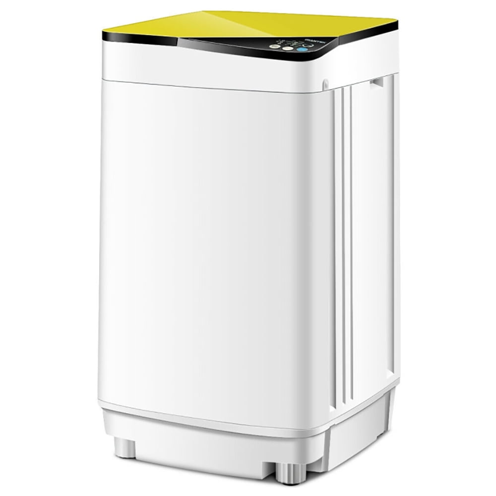 Spaco Full-automatic Washing Machine 7.7 lbs Washer / Spinner Germicidal-Yellow, Washer Spinner Portable Washing Machine