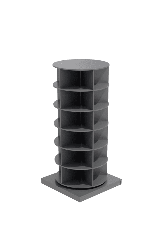 Grey 360 Rotating Shoe Cabinet 6 Layers