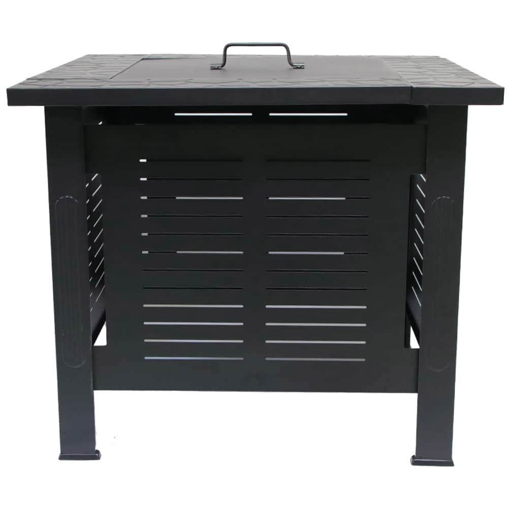 Spaco Grill Over Stove, Tea Cooking Furniture Table, Square Stove Heater Smokeless Grill, Fire Pit Stove for Outdoor as Patio, Picnic, Backyard, Black