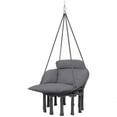 thumbnail image 1 of Spaco Hammock Swing Chair with Large Cushion, Macrame Hanging Chair with Chain and Steel Frame for Patio, Beach, Dark Gray, 1 of 11