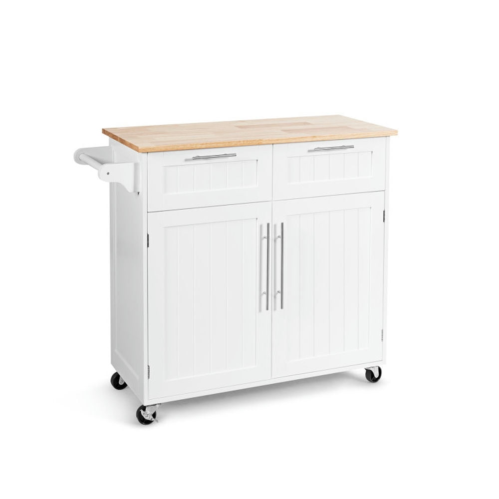 Spaco Heavy Duty Rolling Kitchen Cart with Tower Holder and Drawer-White, Kitchen Island, Kitchen Island with Storage for Kitchen,Dinning Room Spaco Heavy Duty Rolling Kitchen Cart with Tower Holder and Drawer-White, Kitchen Island, Kitchen Island with Storage for Kitchen,Dinning Room