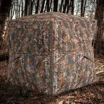 Spaco Hunting Blind 360 Degree One-Way See-Through Ground Blind for 2-3 Person, Hunting Tent for Outdoor as Garden, Patio, Yard, Brown