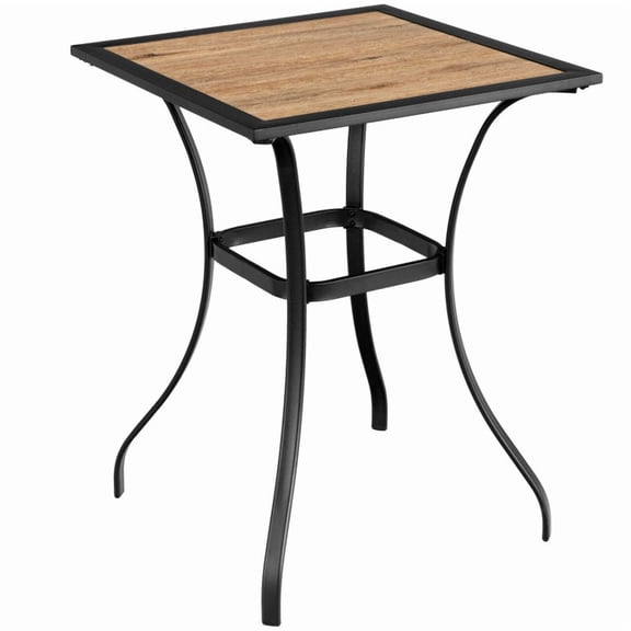 Spaco Indoor Outdoor Small Metal Square Side/End Table, Patio Coffee Bistro Table