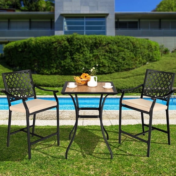 Spaco Indoor Outdoor Small Metal Square Side/End Table, Patio Coffee Bistro Table