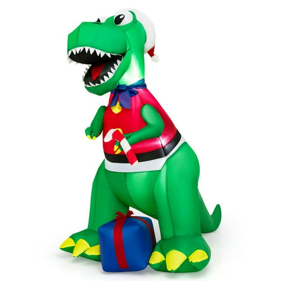 Spaco Inflatable Christmas Decoration with LED Lights and Waterproof Blower, 6 Ft Tall Inflatable Dinosaur, Waterproof Polyester Fabric Dinosaur Decoration for Outdoor as Porch, Yard, Green