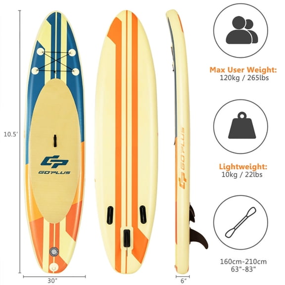 Spaco Inflatable Stand Up Paddle Board Surfboard with Bag Aluminum Paddle and Hand Pump-M, Wide Stable Design, Non-Slip Comfort Deck for Youth & Adults