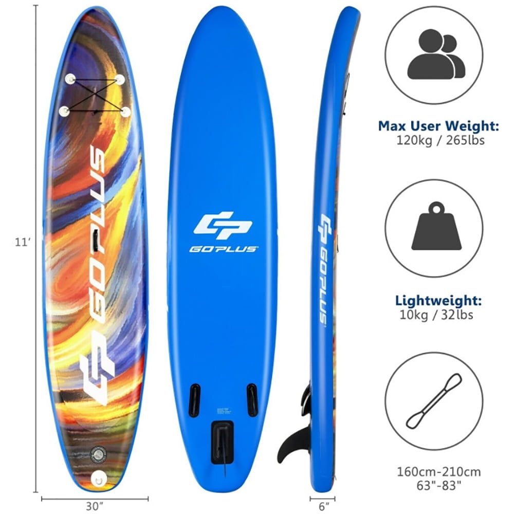 Spaco Inflatable Stand Up Paddle Board with Backpack Aluminum Paddle Pump-L, Performance Fish Soft Top Surfboard for Kids and Adult