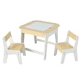 thumbnail image 1 of Spaco Kid's Table and Chairs Set with Double-sized Tabletop-Natural, Toddler Table and Chair Set for Arts & Crafts, Snack Time, Homeschooling, Homework, 1 of 9