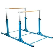 Spaco Kids Double Horizontal Bars Gymnastic Training Parallel Bars Adjustable-Blue, Height Double Horizontal Bars for Home