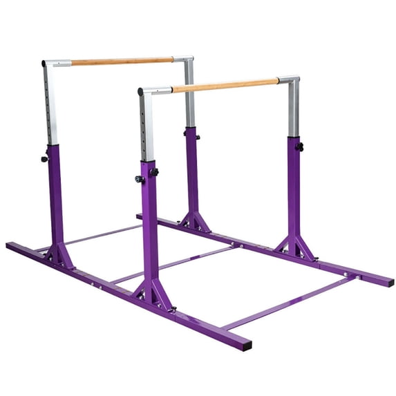 Spaco Kids Double Horizontal Bars Gymnastic Training Parallel Bars Adjustable-Purple, Height Adjustable Junior Training Bar for Home