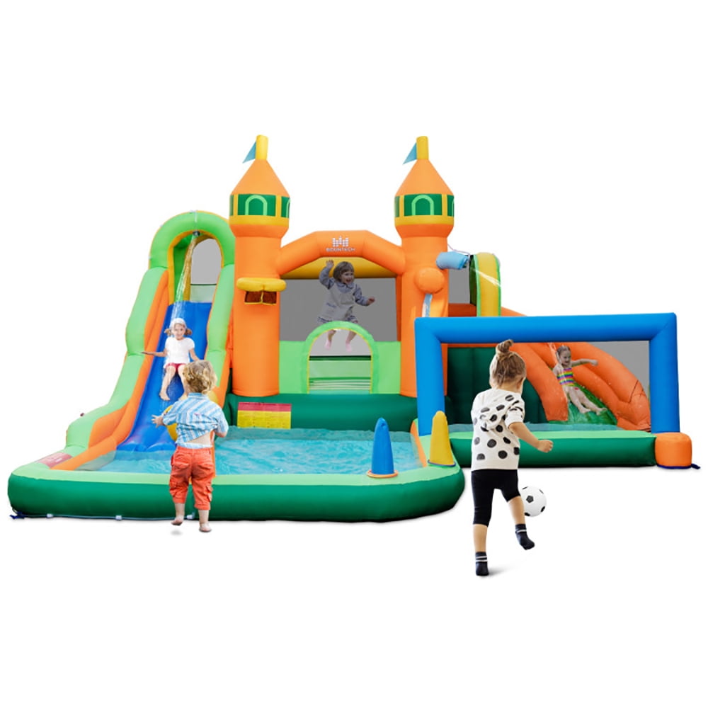 Spaco Kids Inflatable Water Slide for Yard Lawn with 735W Blower, Jumping Family Backyard Bouncy Castle, Durable Sewn with Extra Thick Material, Idea for Kids