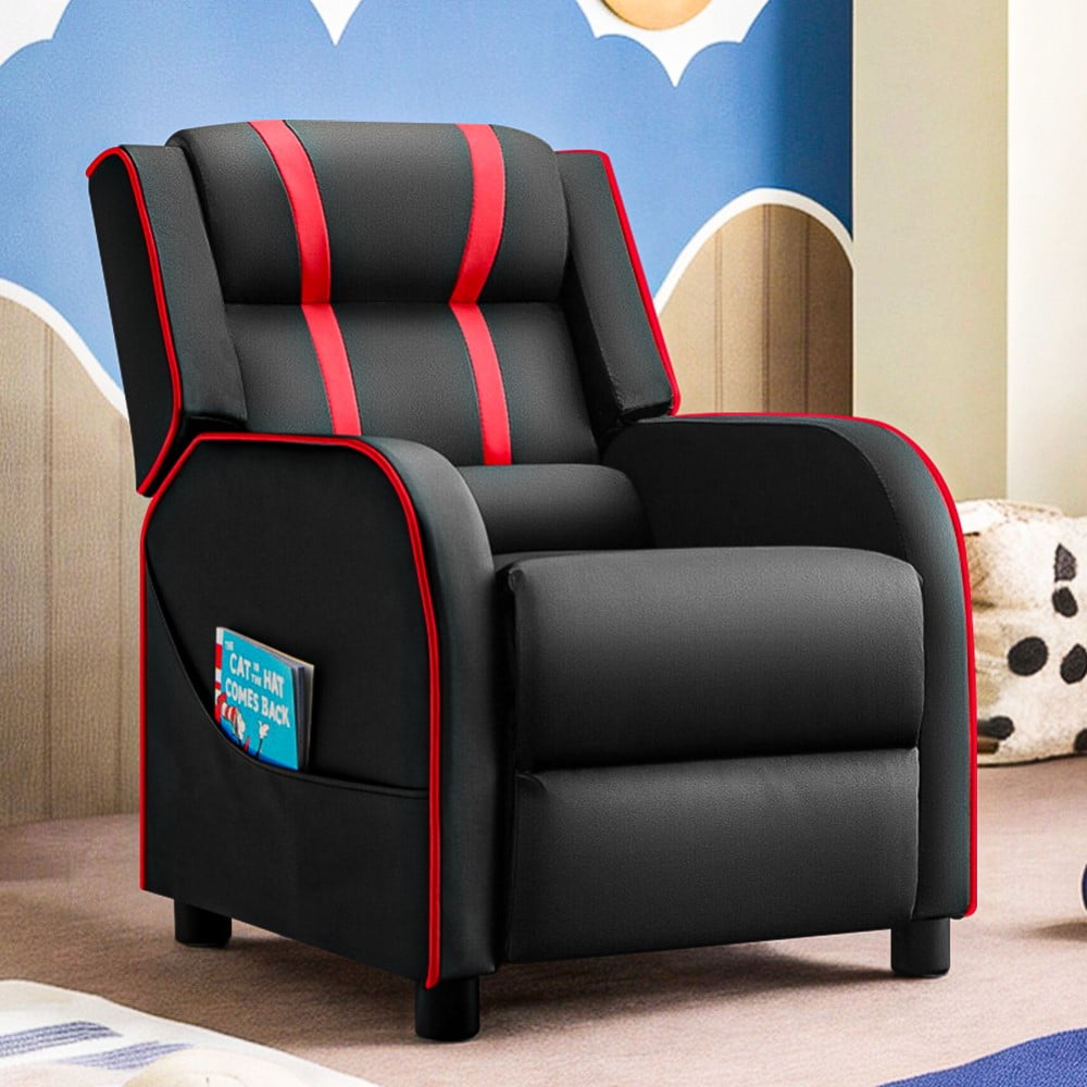 Spaco Kids Recliner Chair with Side Pockets and Footrest-Red, Kids Couch for Kids Spaco Kids Recliner Chair with Side Pockets and Footrest-Red, Kids Couch for Kids