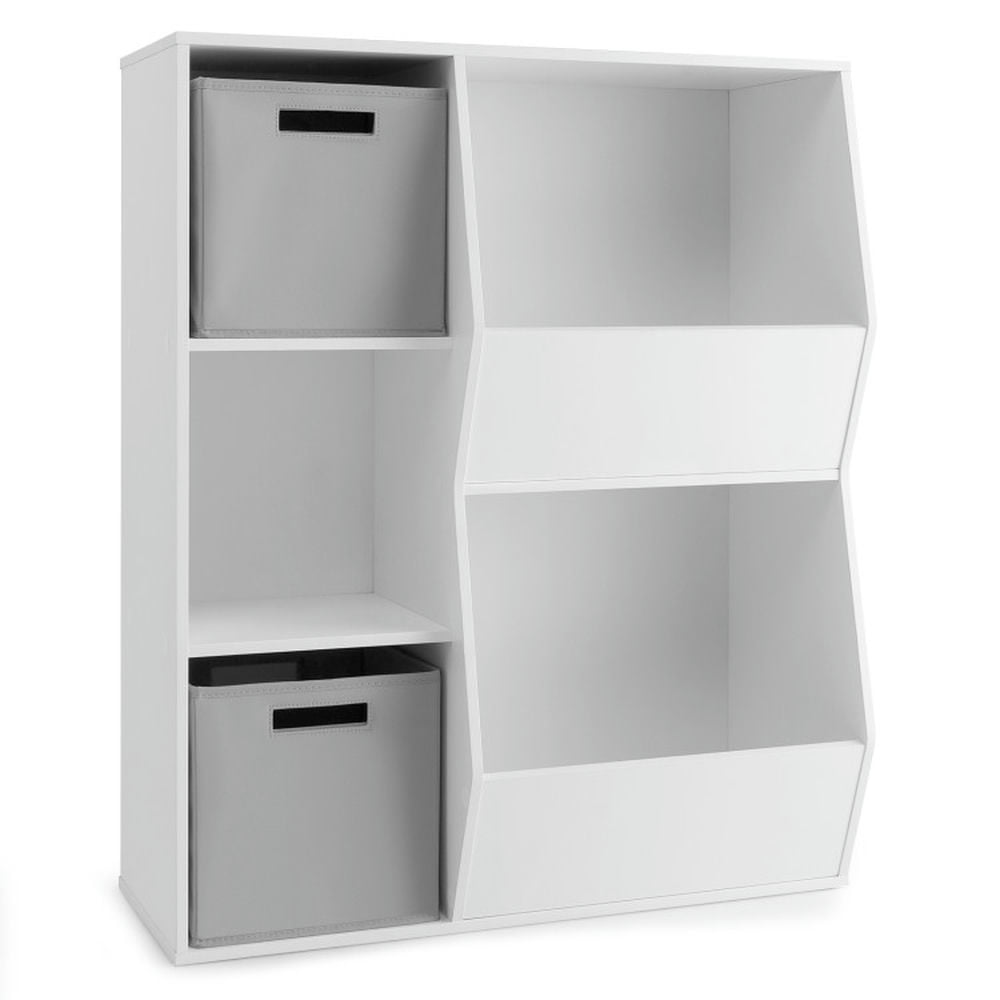 Spaco Kids Toy Storage Cabinet with Shelves-White, Toy Organizer for Kids, Boys, Girls, Nursery