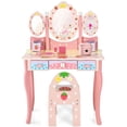 thumbnail image 1 of Spaco Kids Vanity Princess Makeup Dressing Table Chair Set with Tri-fold Mirror-Pink, Girls Vanity for Girls Kids, 1 of 7