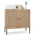 thumbnail image 1 of Spaco Kitchen Sideboard with 2 Rattan Doors and Adjustable Shelf, Classic Rattan Sideboard, Cabinet for Indoor, Natural, 1 of 10