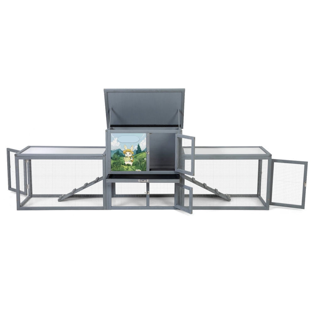 Large Rabbit Cages Spaco Large Three-Box Rabbit Cage, Large 2-Story Outdoor Rabbit Hutch ...