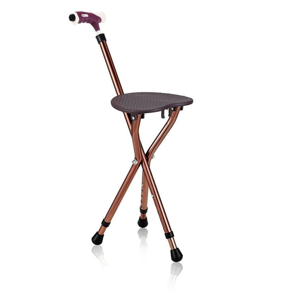 Spaco Lightweight Adjustable Folding Cane Seat with Light-Brown, Walkers for Seniors with Seat Spaco Lightweight Adjustable Folding Cane Seat with Light-Brown, Walkers for Seniors with Seat