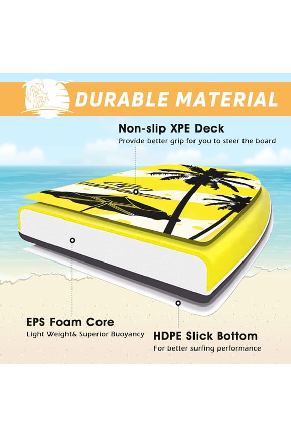 Lightweight Super Bodyboard Surfing with EPS Core Boarding-L, Performance Fish Soft Top Surfboard for Kids and Adult