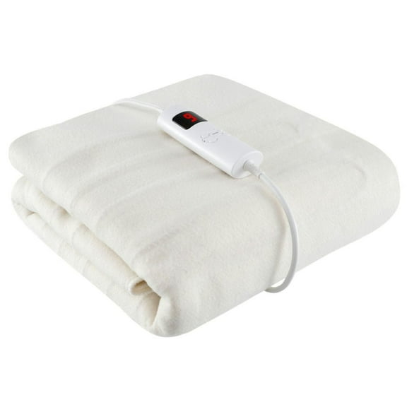 Spaco Machine Washable Electric Bed Warmer with Dual Controller 9 Heat Setting and 9-Hour Auto Off and Overheat Protection, Electric Mattress Pad for Indoor as Bedroom, Twin Size, White