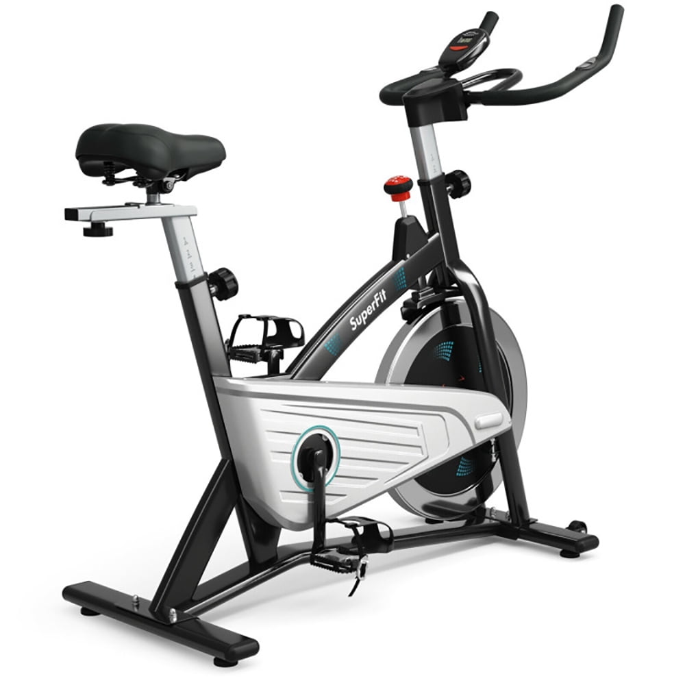 Spaco Magnetic Stationary Bike with Heart Rate, Stair Stepper, Total Body Fitness Cross Trainer