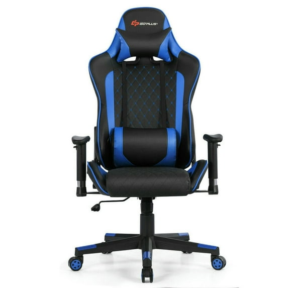 Spaco Massage Gaming Chair with Lumbar Support and Headrest-Blue, Desk Chair, Gaming Chair for Office or Gaming